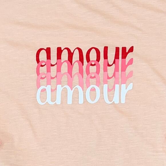 NWT LOFT Pink W/Amour LOVE Graphic Boatneck Long Sleeved Top - Picture 4 of 8